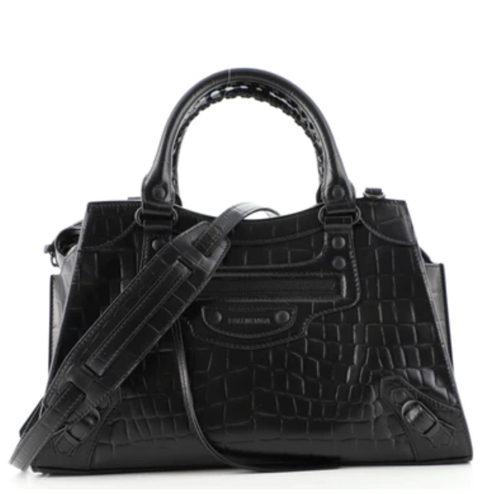 Balenciaga Neo Classic City Bag Crocodile Embossed Leather.